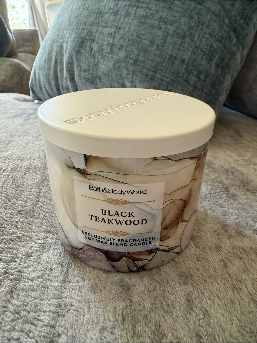 Black Teakwood Bath and Body Works 3 Wick Candle